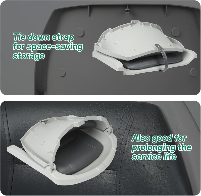 ERGOSEAT Folding Boat Seat Padded Folding Boat Chair with Backrest Marine BassJon Boat Seat - Image 4